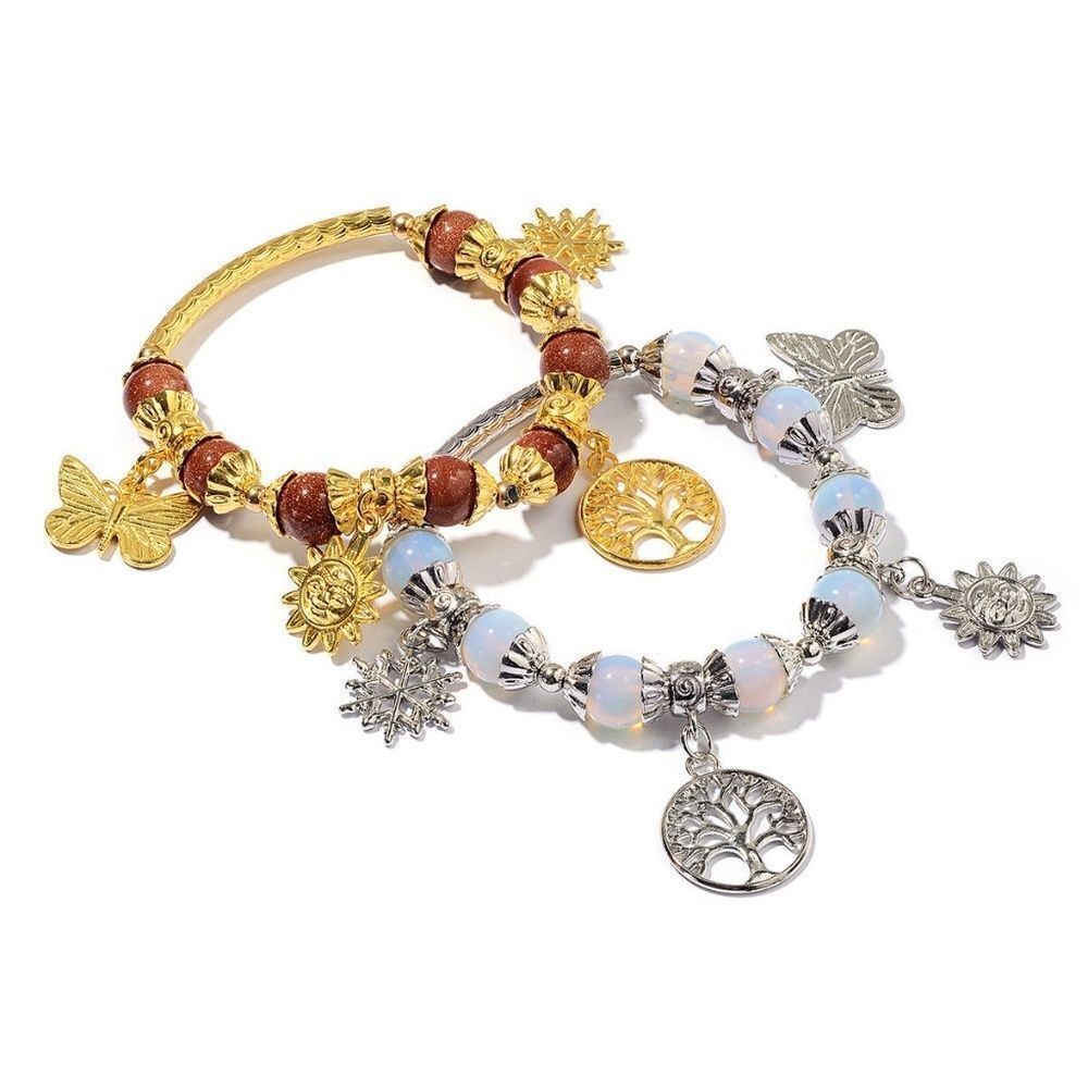 4 For $20 Charm Bracelets Red Goldstone Opalite